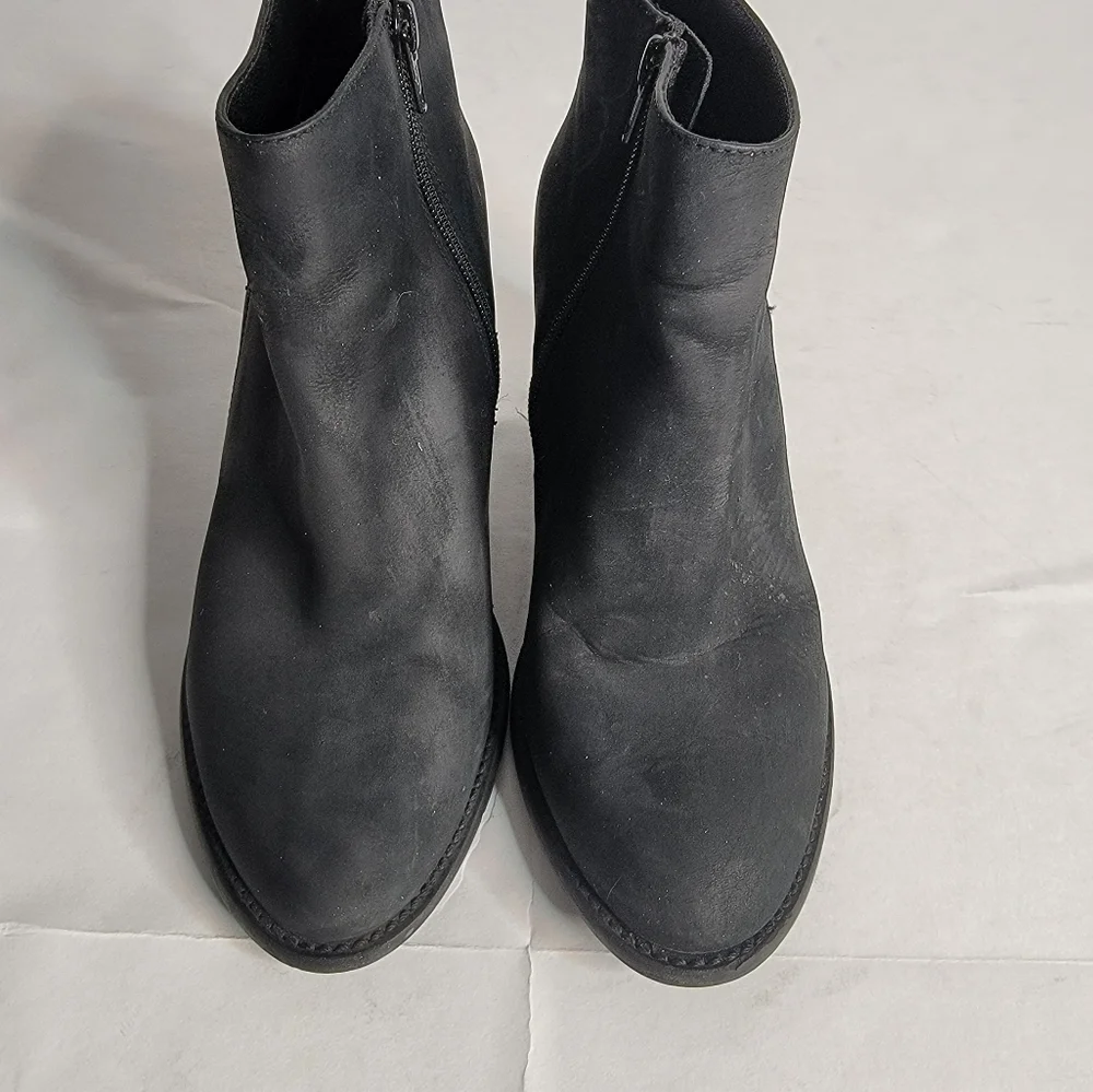 Blondo Nivada Waterproof Booties Sz 9.5 Leather Black Side Zip